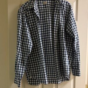 J. Crew Navy and White Plaid Shirt
